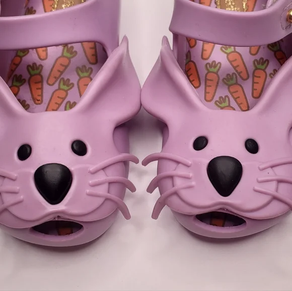 Mini Melissa Purple Bunny Rabbit Shoes - Picture 1 of 6